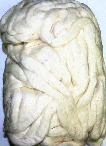 Natural White Lightning Cotton Hemp Roving 1/2lb - 225 grams