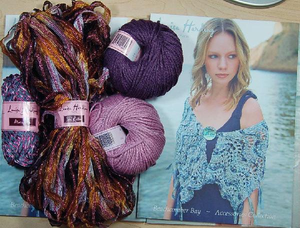 Louisa Harding Periwinkle Shawl Kit in Gold/Purple