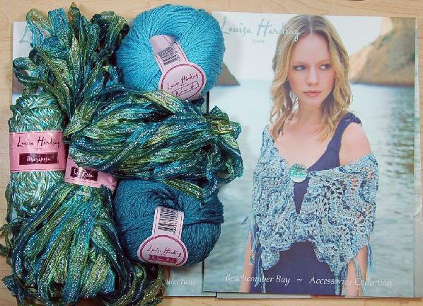 Louisa Harding Periwinkle Shawl Kit in Green/Blue