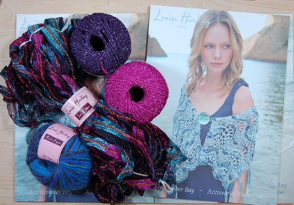 Louisa Harding Periwinkle Shawl Kit in Teal with Angora