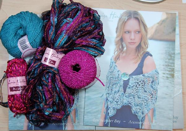 Louisa Harding Periwinkle Shawl Kit in Teal/Pink