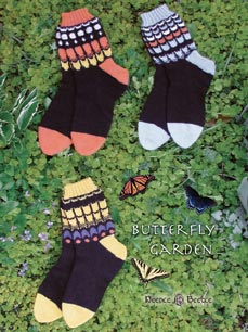 Needle Beetle Butterfly Garden Sock Pattern
