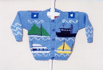 Ann Norling Kid's Boat Sweater Pattern #45