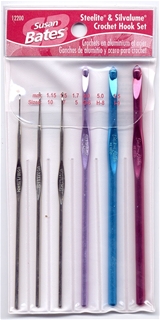 Susan Bates Steelite Crochet Hook Set 10-7-5 and G6, H8, I9