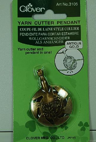 Clover #3105 Antique Gold Yarn Cutter Pendant