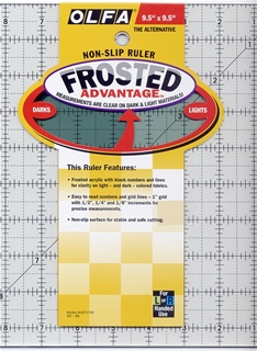 Olfa 9.5 x 9.5 inch Non-Slip Frosted Advantage Acrylic Ruler