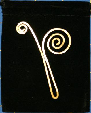 Roadrunner Designs - Double Fiddlehead Pin - 3 inch Jewelers Gold
