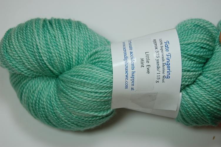 Serendipitous Ewe Fate Fingering Little Ewe Sock Yarn #204 Mint