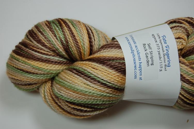 Serendipitous Ewe Fate Fingering Sock Yarn #108 Rock Garden Self Striping