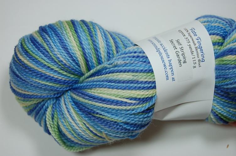 Serendipitous Ewe Fate Fingering Sock Yarn #112 Secret Garden Self Striping