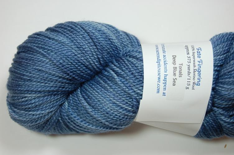 Serendipitous Ewe Fate Fingering Sock Yarn #304 Deep Blue Sea