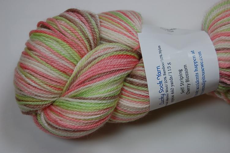 Serendipitous Ewe Lucky Sock Yarn #104 Cherry Blossom Self Striping