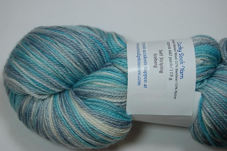 Serendipitous Ewe Lucky Sock Yarn #102 Iceberg Self Striping