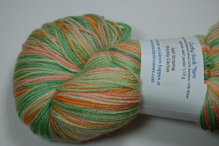 Serendipitous Ewe Lucky Sock Yarn #103 Prickly Cactus Self Striping