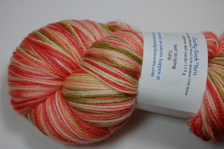 Serendipitous Ewe Lucky Sock Yarn #105 Tulip Self Striping