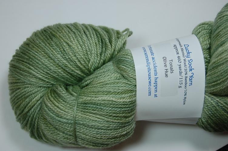 Serendipitous Ewe Lucky Sock Yarn #302 Olive Hue