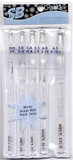 Susan Bates Crystal Ice Crochet Hooks Multi Pack Size #G-H-I-J-K