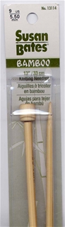 Susan Bates 13 Inch Bamboo Single Point Needle Size # 9 5.50mm Susan Bates 13 Inch Bamboo Single Point Needle Size # 9 5.50mm