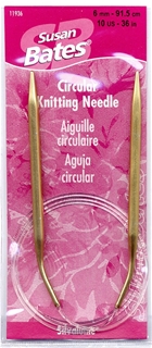 Susan Bates Silvalume Circular Needle #10 (6 mm) 36 inch