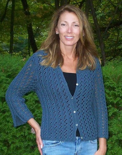 Waterfall Lace Cardigan Knitting Pattern by Tonia Barry