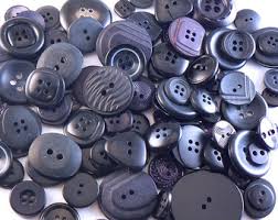 Bulk Buy New Buttons of Round Black, Varied Sizes - 185 grams