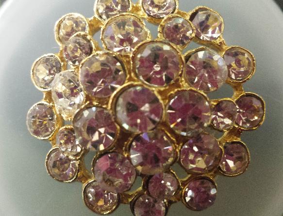 Dazzling Giant Round Rhinestone Button Crystal with Gold Backs - 1 1/2 inch #Daz0022