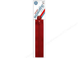 28 inch (71 cm) - Coats Lightweight Separating Zipper - Red
