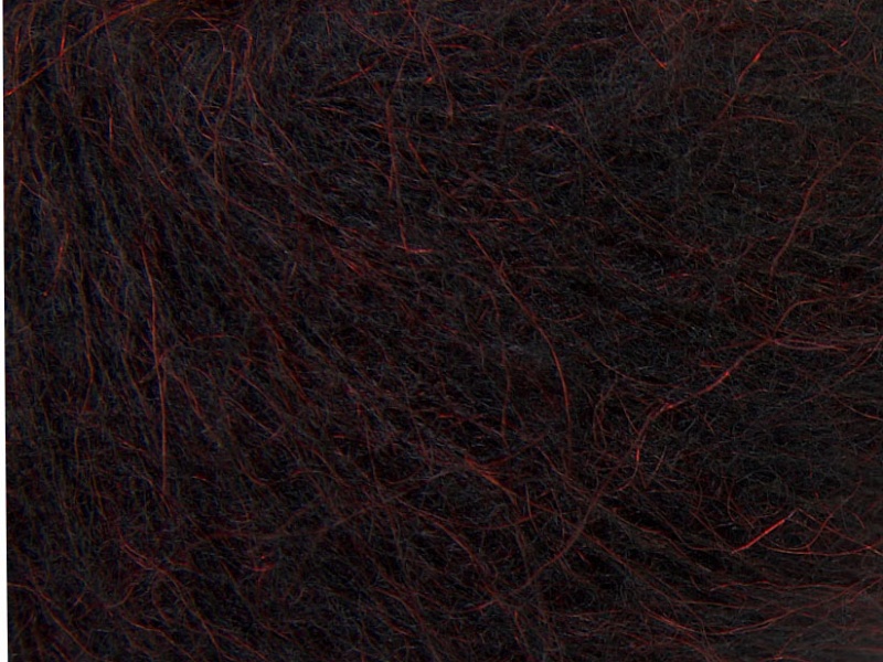 Acacia Yarns Kid Mohair Yarn Colorway 013 Black with Red