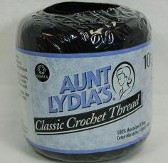 Aunt Lydias Size 10 Classic Crochet Thread 0012 Black