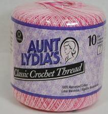 Aunt Lydias Size 10 Classic Crochet Thread 0015 Pinks