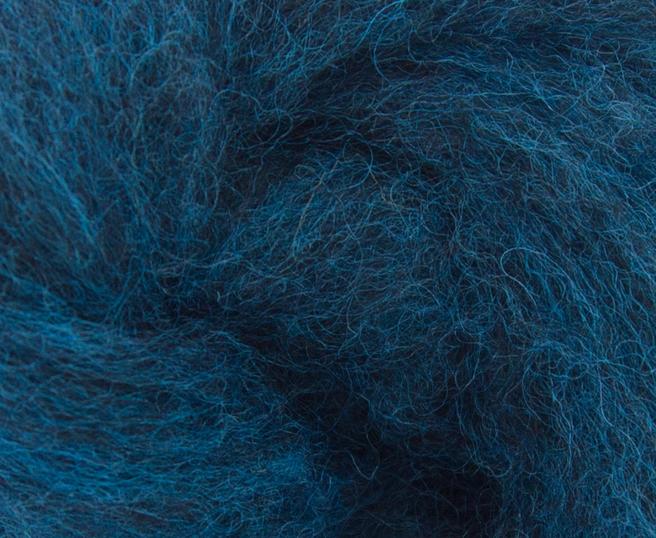 Needle Felting Carded Corriedale Wool - Blue