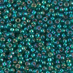 8-1017 8/0 Silver Lined Emerald AB Miyuki Seed Bead - 10 grams