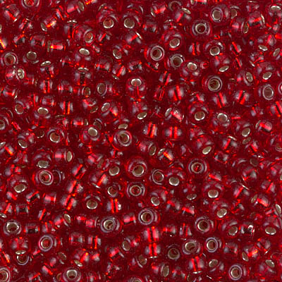 8-11 8/0 Silver Lined Ruby Miyuki Seed Bead - 10 gram