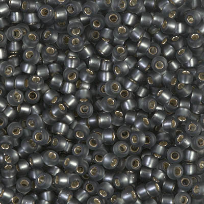 8-21F 8/0 Silver Lined Matte Gray Miyuki Seed Bead - 10 grams