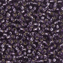 8-24 - 8/0 Silver Lined Amethyst Miyuki Seed Bead - 10 grams