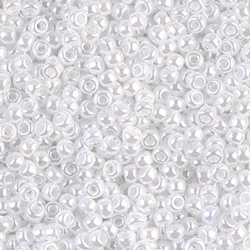 8-528 - 8/0 White Pearl Ceylon Miyuki Seed Bead - 10 grams