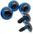 Safety Eyes 10 mm Round Blue Eyes - 5 Pairs with Washers