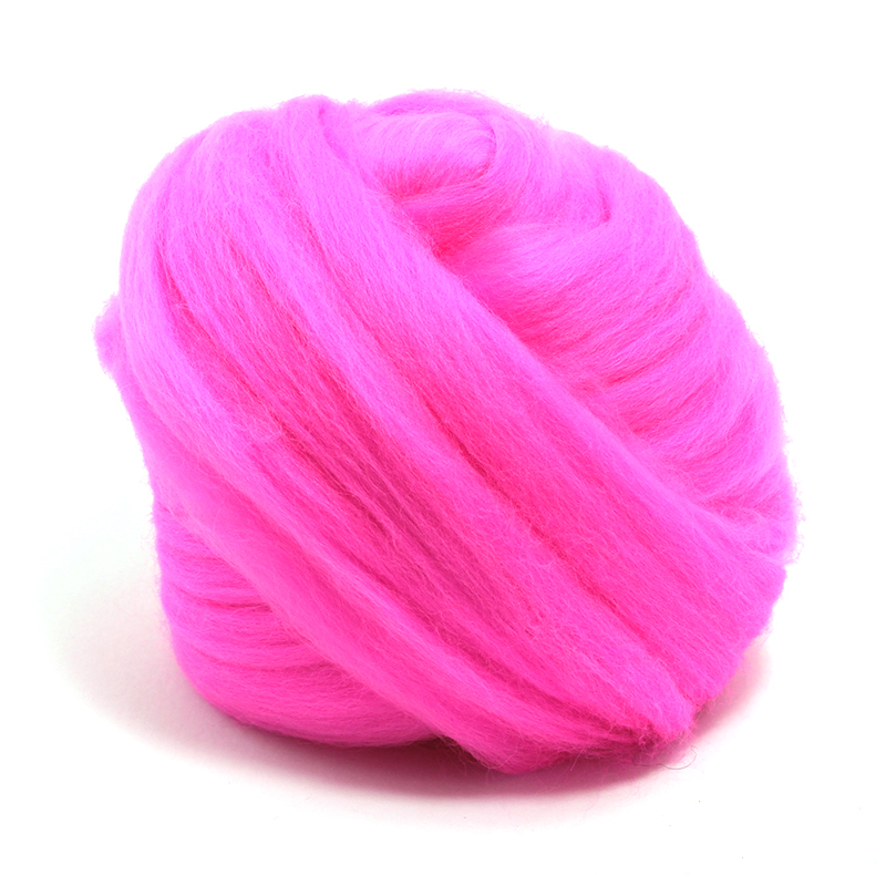 23 Micron Superfine Dyed Merino Combed Top ARM Knitting Yarn - 1 lb - Florida Pink 403