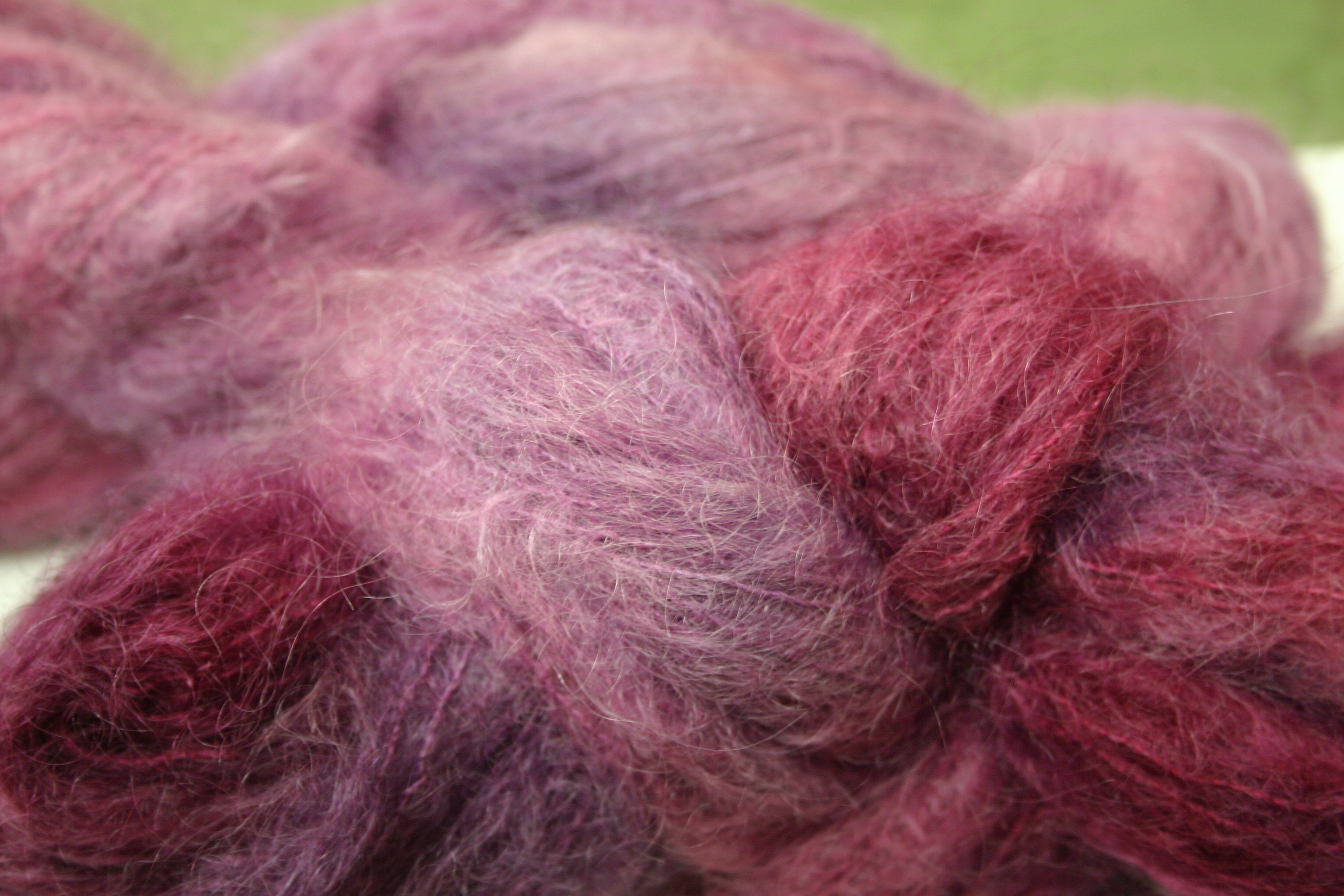 Brushed Mohair Yarn by Bewitching Fibers in Petunias