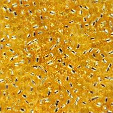 8/0 Silver Lined Light Gold Seed Bead - 10 grams