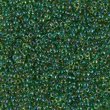 8/0 Topaz Lined Emerald Seed Bead - 10 grams