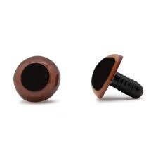 Safety Eyes 10 mm Round Brown Eyes - 5 Pairs with Washers
