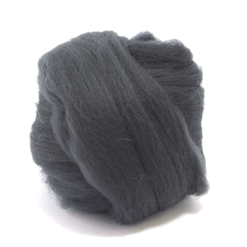 23 Micron Superfine Dyed Merino Combed Top - 4 oz (115 g) - Charcoal 69