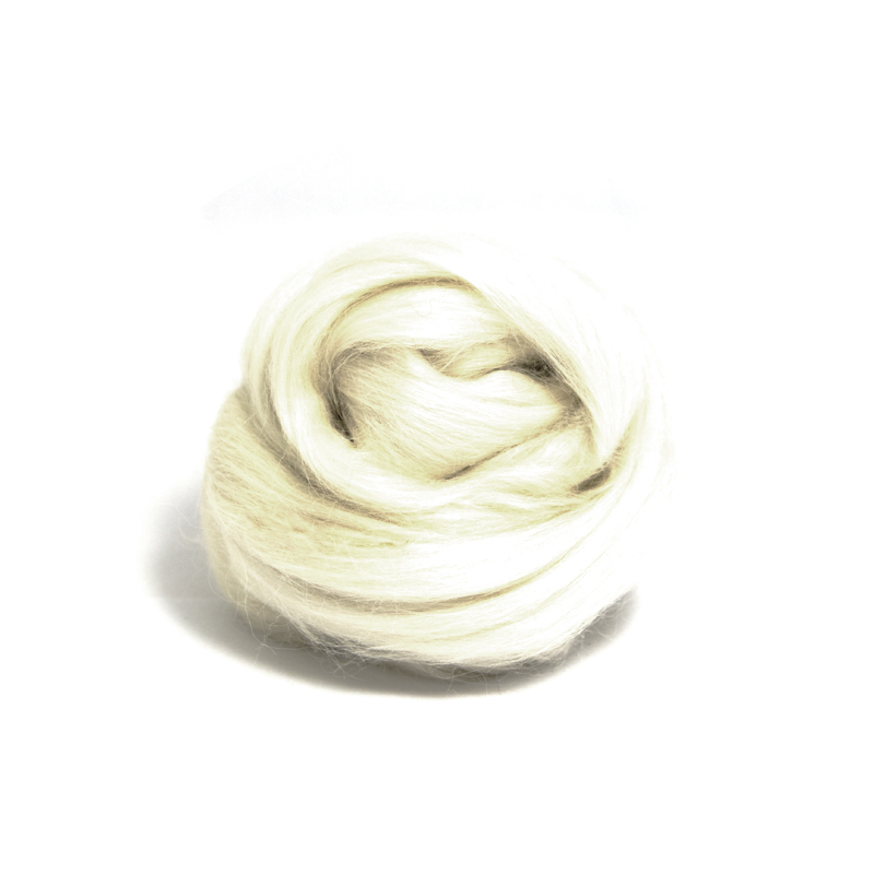 Merino Wool and Suri Alpaca Top - 50/50 - 115 g (4.0 ozs) Natural