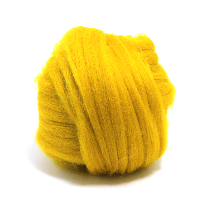 23 Micron Superfine Dyed Merino Combed Top ARM Knitting Yarn - 1 lb - Mustard 12