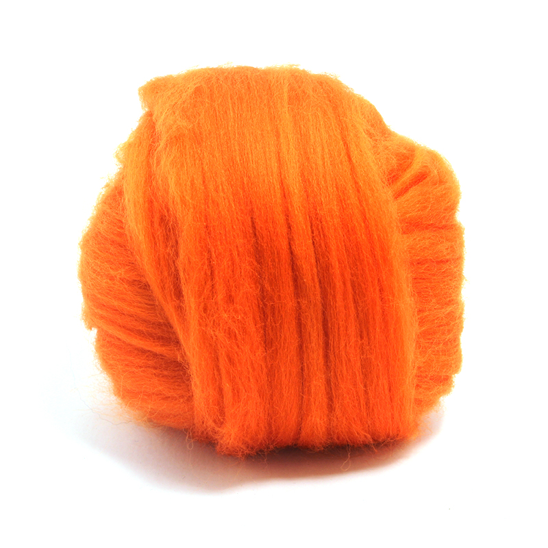 23 Micron Superfine Dyed Merino Combed Top ARM Knitting Yarn - 1 lb - Pumpkin 213