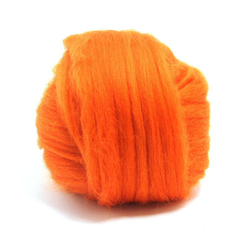 23 Micron Superfine Dyed Merino Combed Top - 4 oz - Pumpkin 213