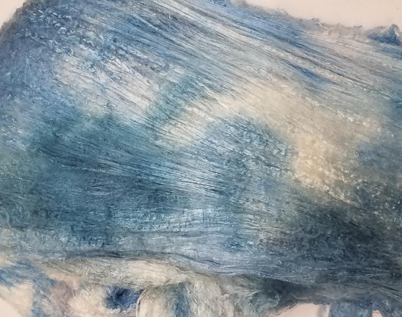 Bewitching Fibers Hand-Painted Mulberry Silk Lap per Ounce - Clouds