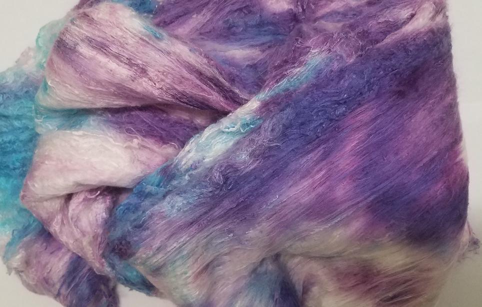 Bewitching Fibers Hand-Painted Mulberry Silk Lap per Ounce - Slushie