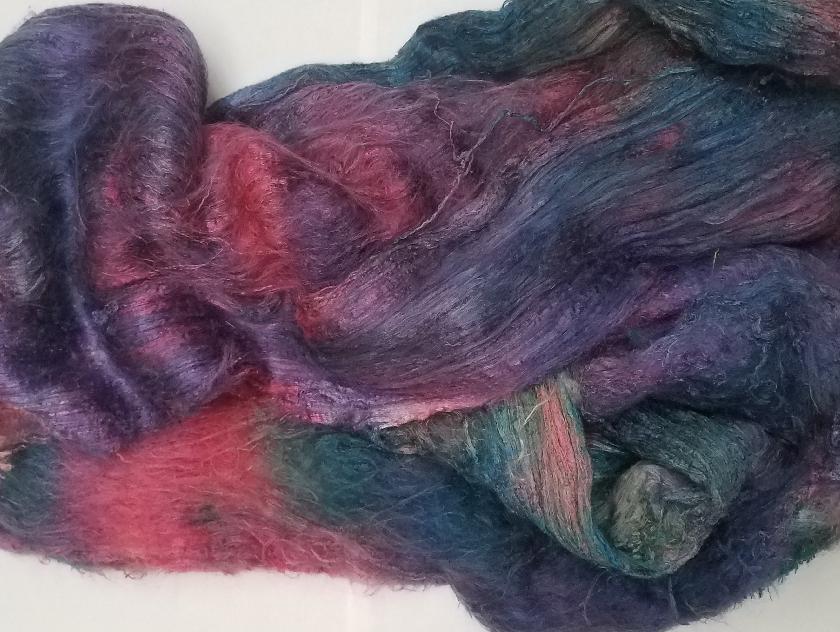 Bewitching Fibers Hand-Painted Mulberry Silk Lap per Ounce - Valley